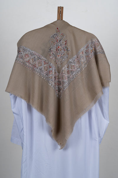 Oasis Taupe Rumal — Sozni Hand Embroidered