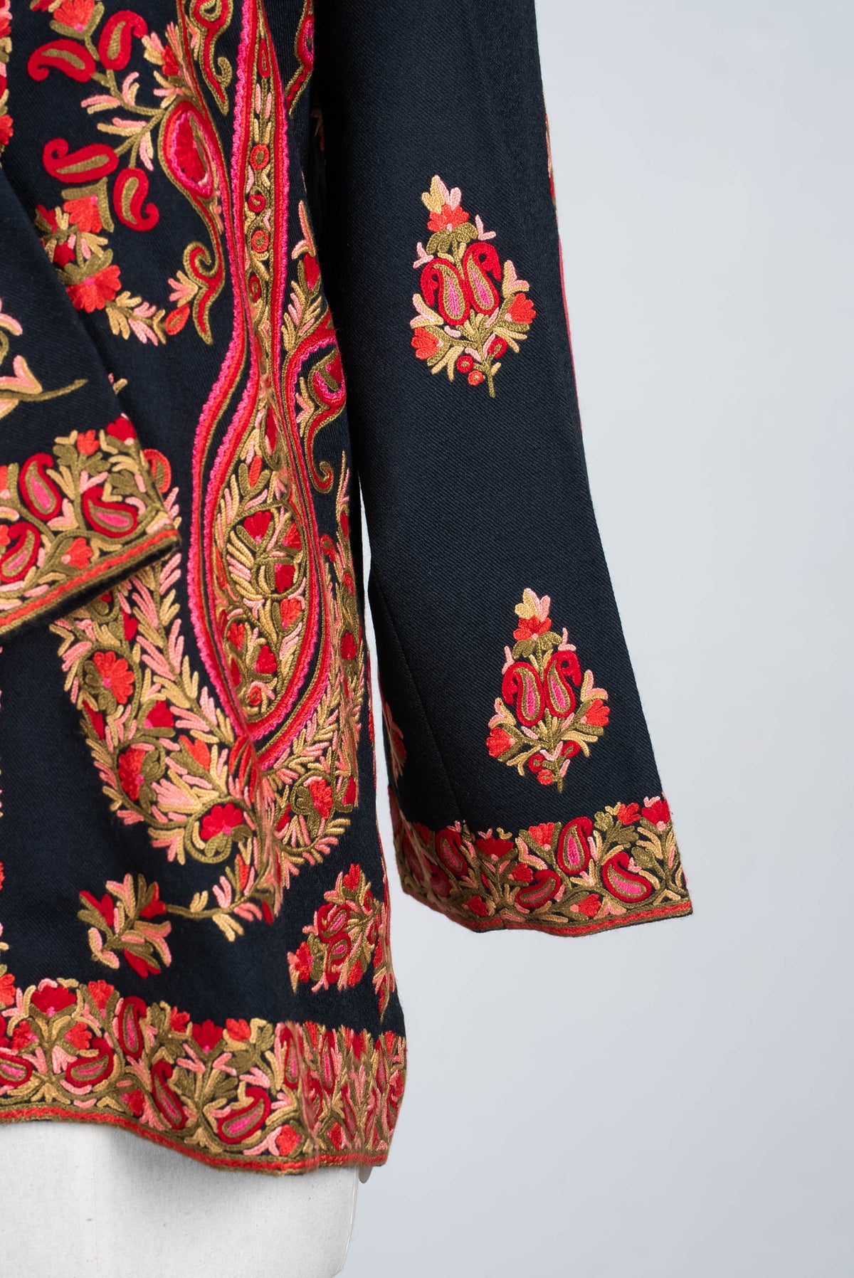 Crimson Paisley Aari Hand Embroidered Short Jacket