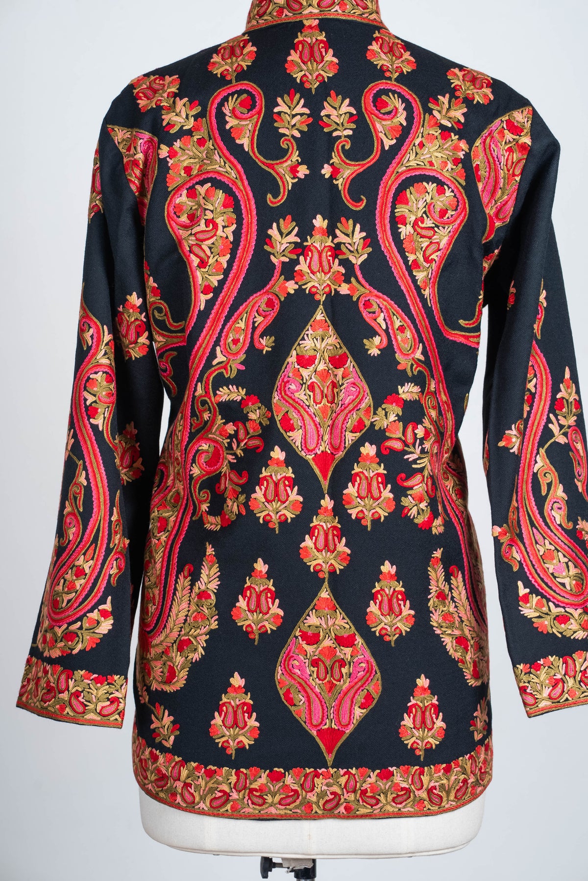 Crimson Paisley Aari Hand Embroidered Short Jacket