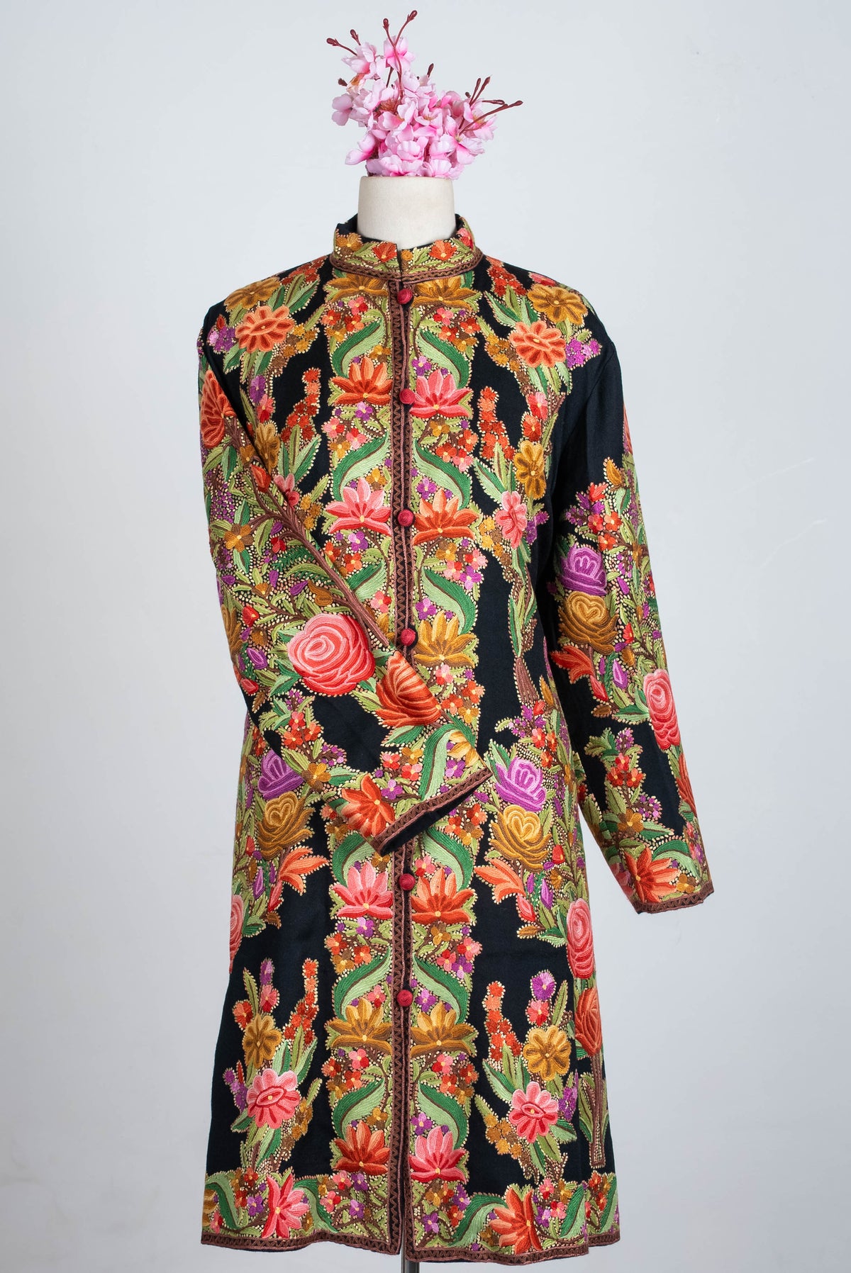 Garden Royale Aari Hand Embroidered Long Jacket