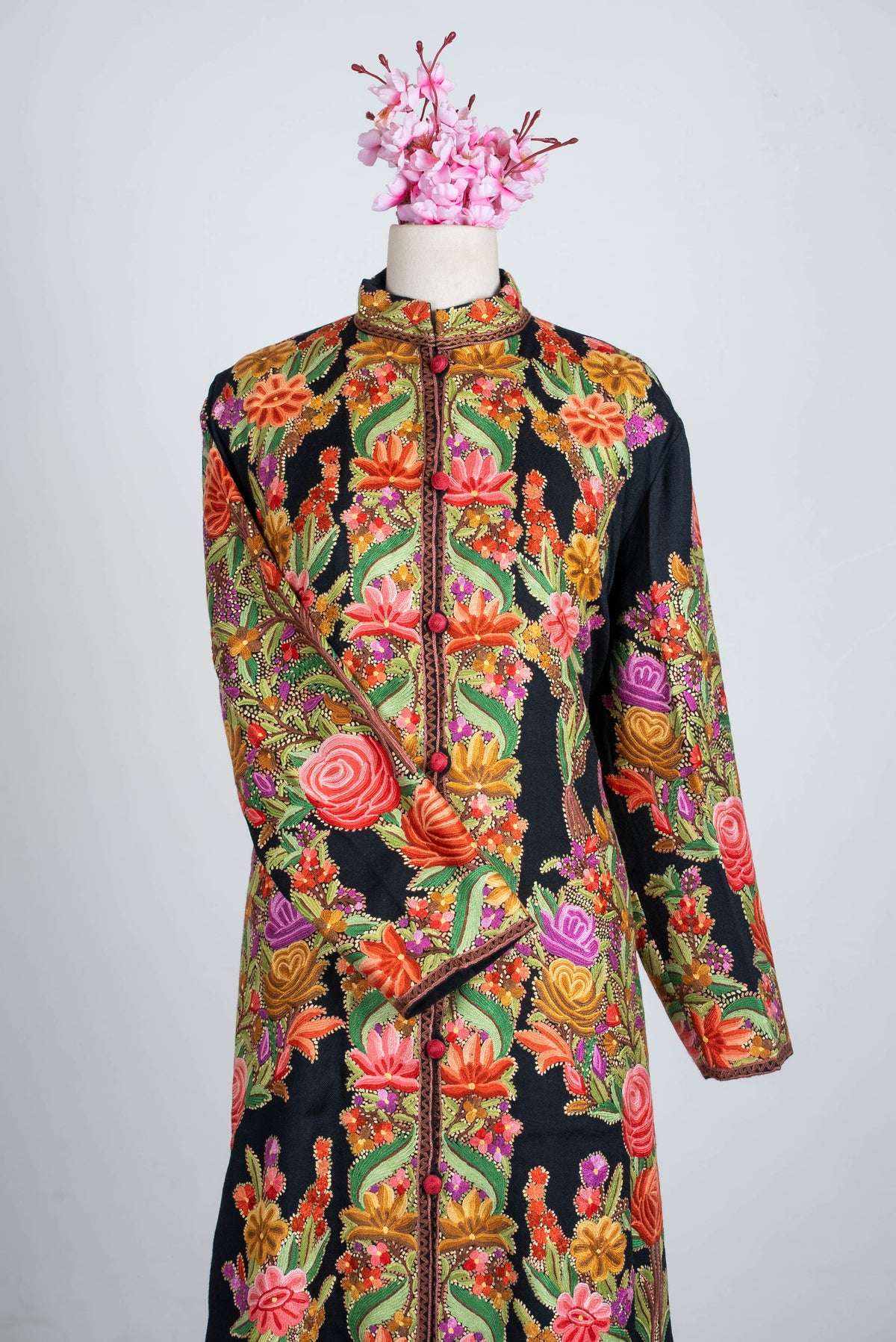 Garden Royale Aari Hand Embroidered Long Jacket