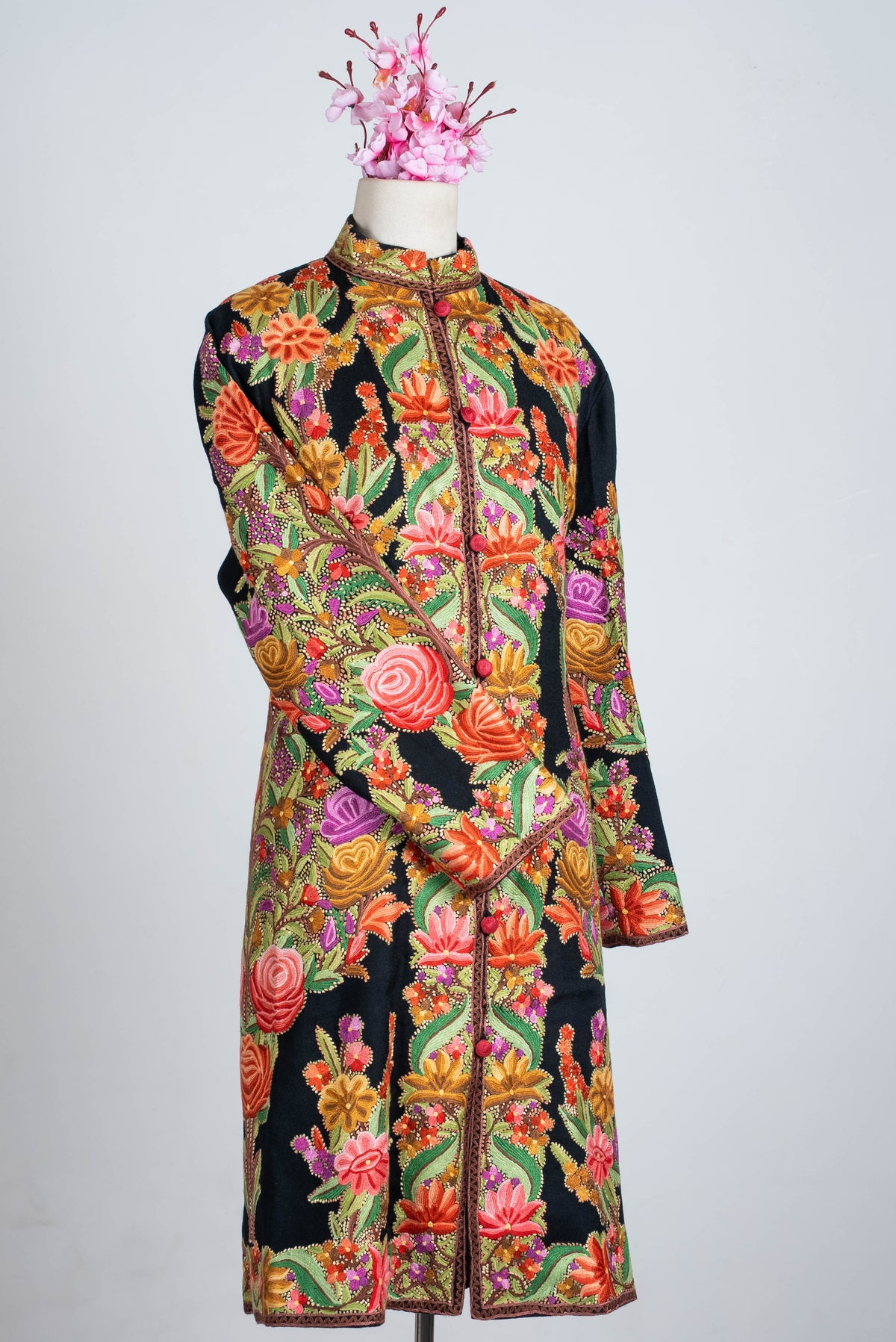 Garden Royale Aari Hand Embroidered Long Jacket