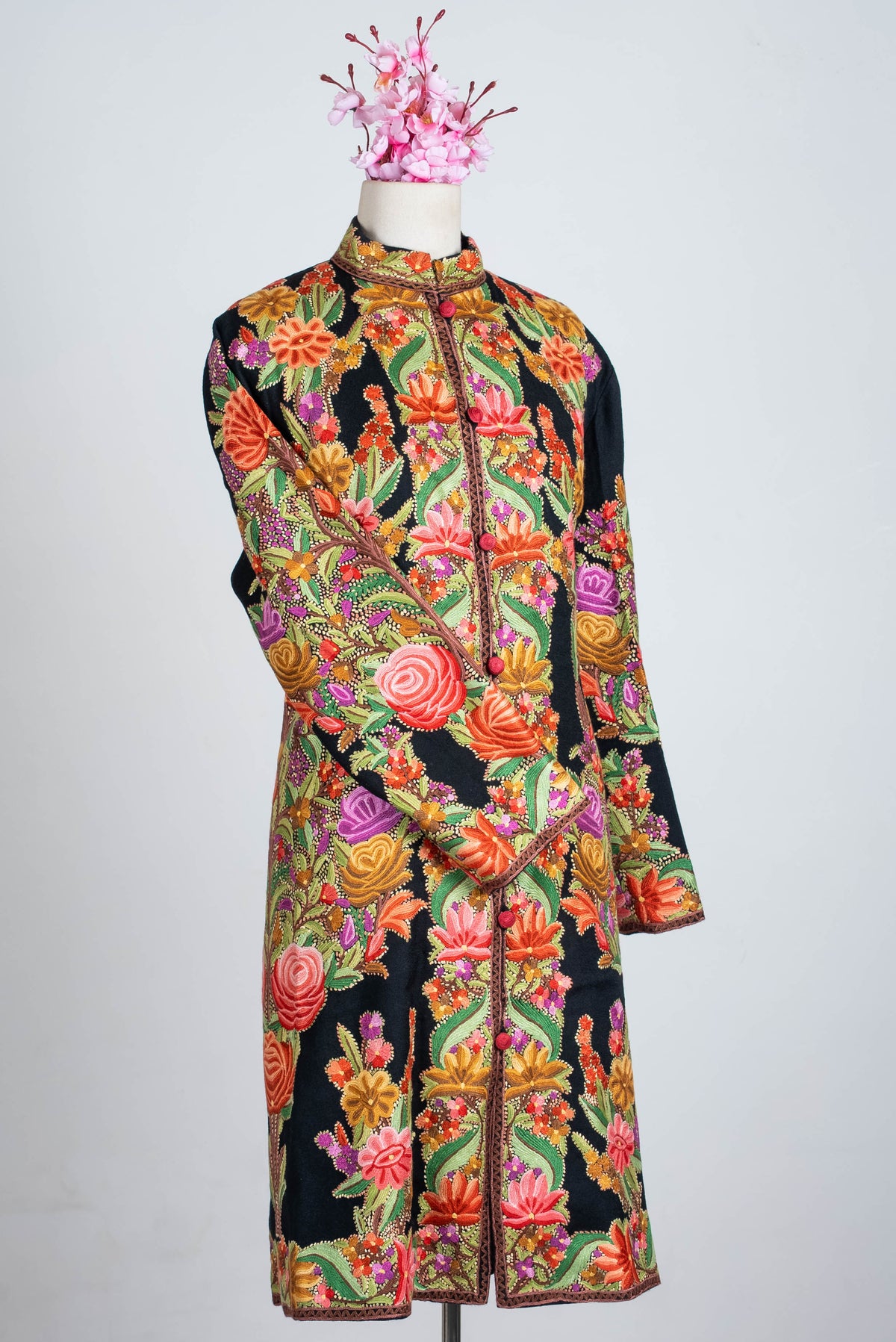 Garden Royale Aari Hand Embroidered Long Jacket