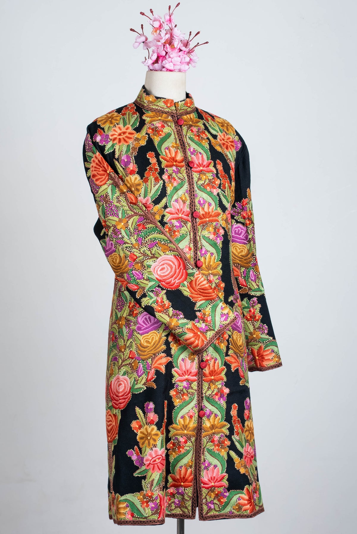 Garden Royale Aari Hand Embroidered Long Jacket