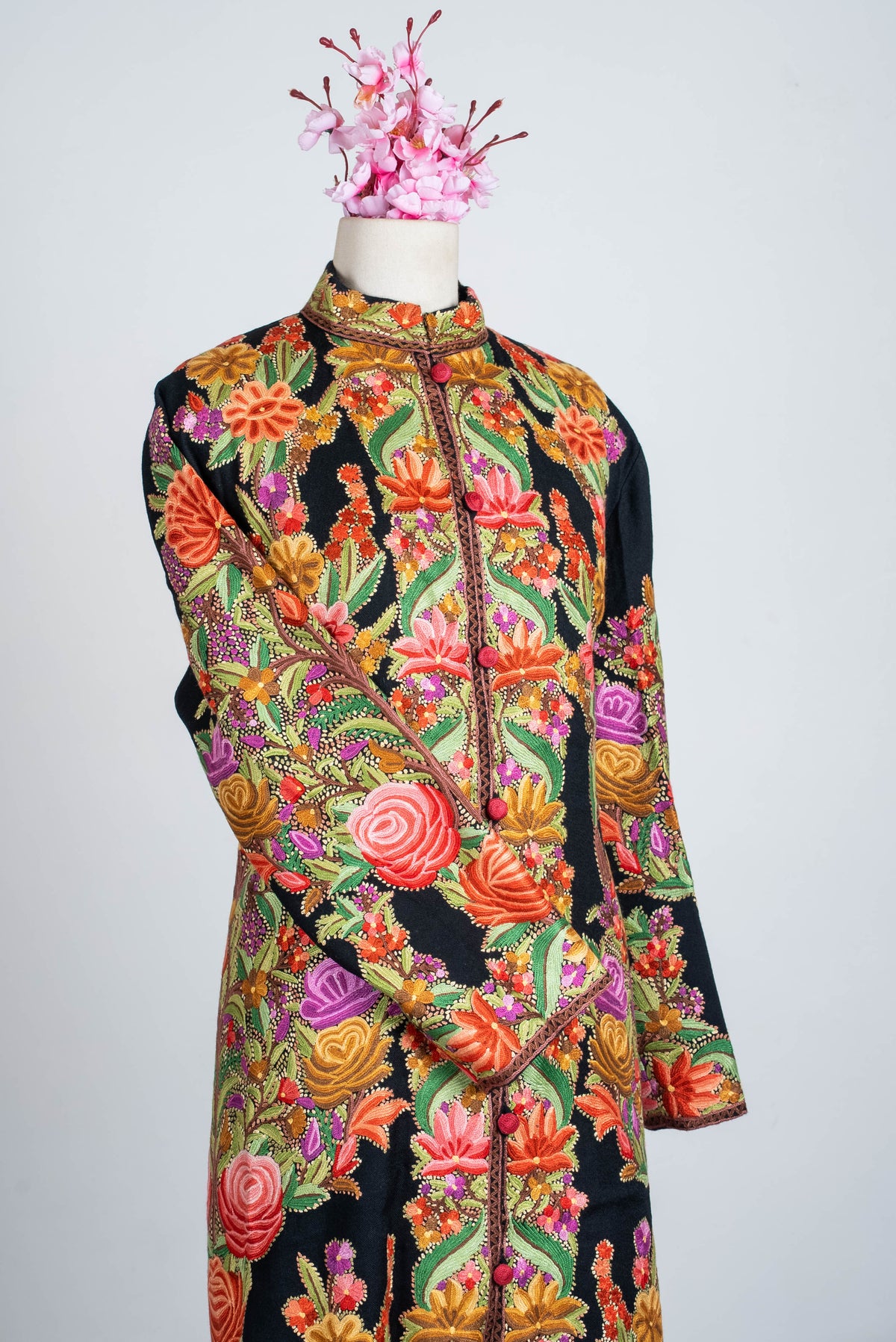Garden Royale Aari Hand Embroidered Long Jacket
