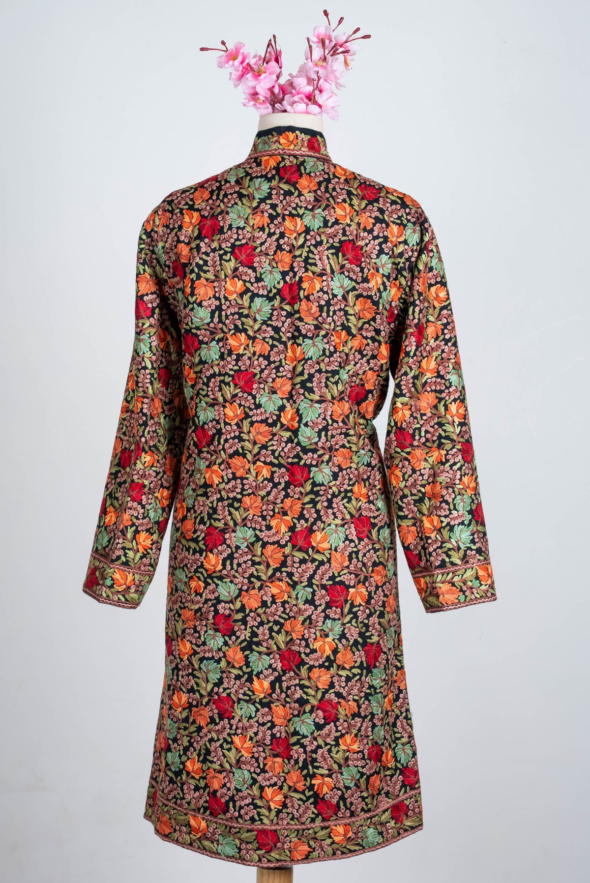 Autumn Vine Aari Hand Embroidered Long Jacket