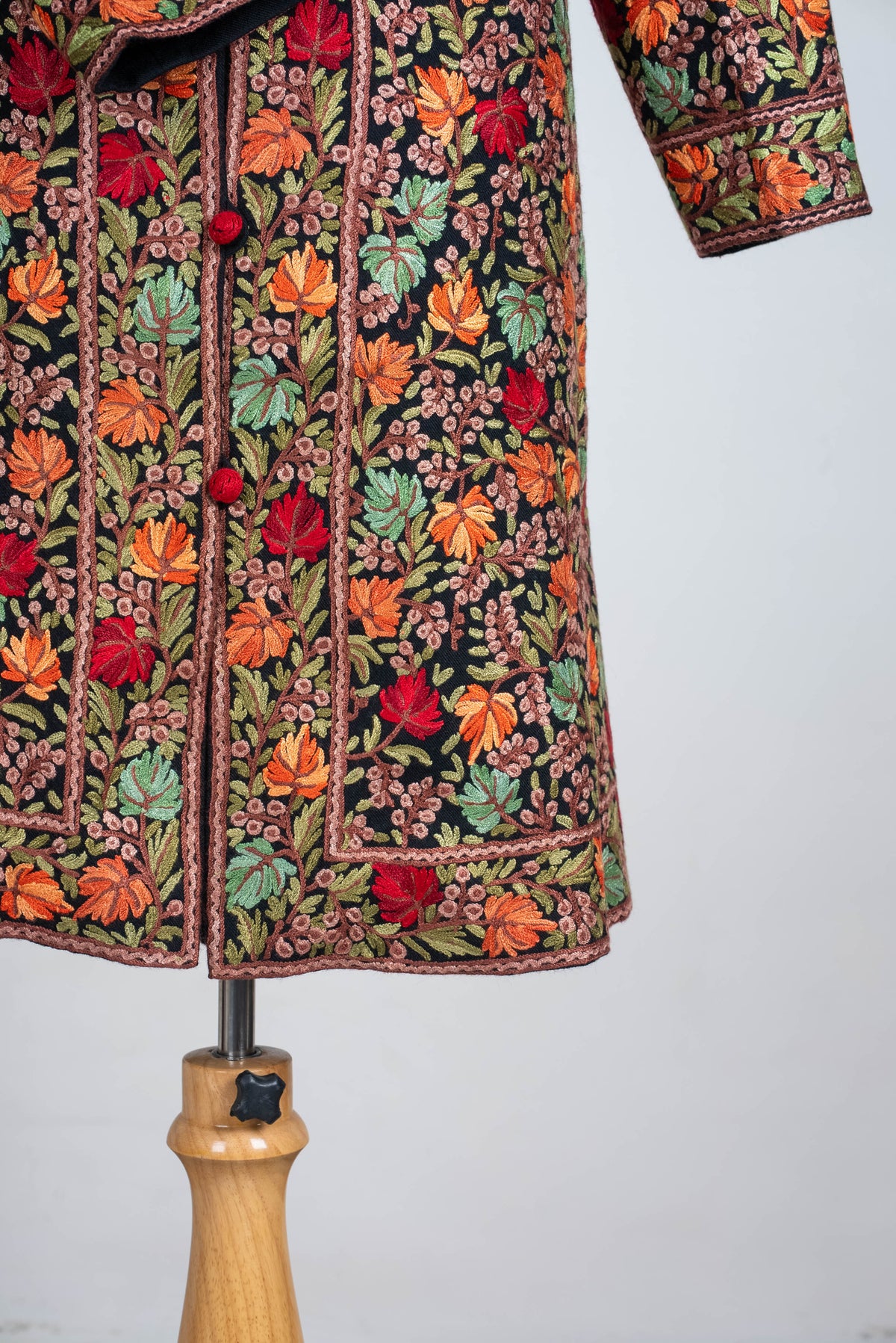 Autumn Vine Aari Hand Embroidered Long Jacket