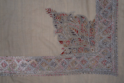 Oasis Taupe Rumal — Sozni Hand Embroidered