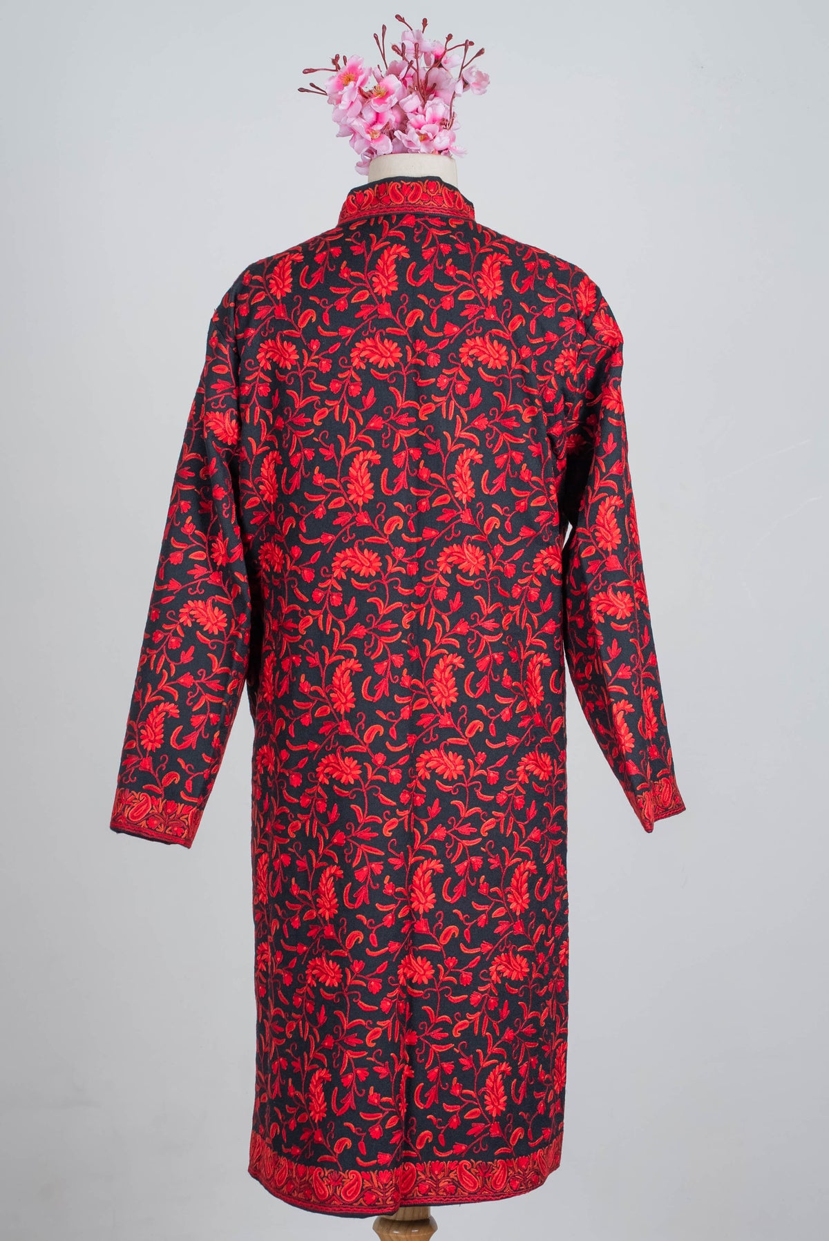 Scarlet Vine Aari Hand Embroidered Long Jacket