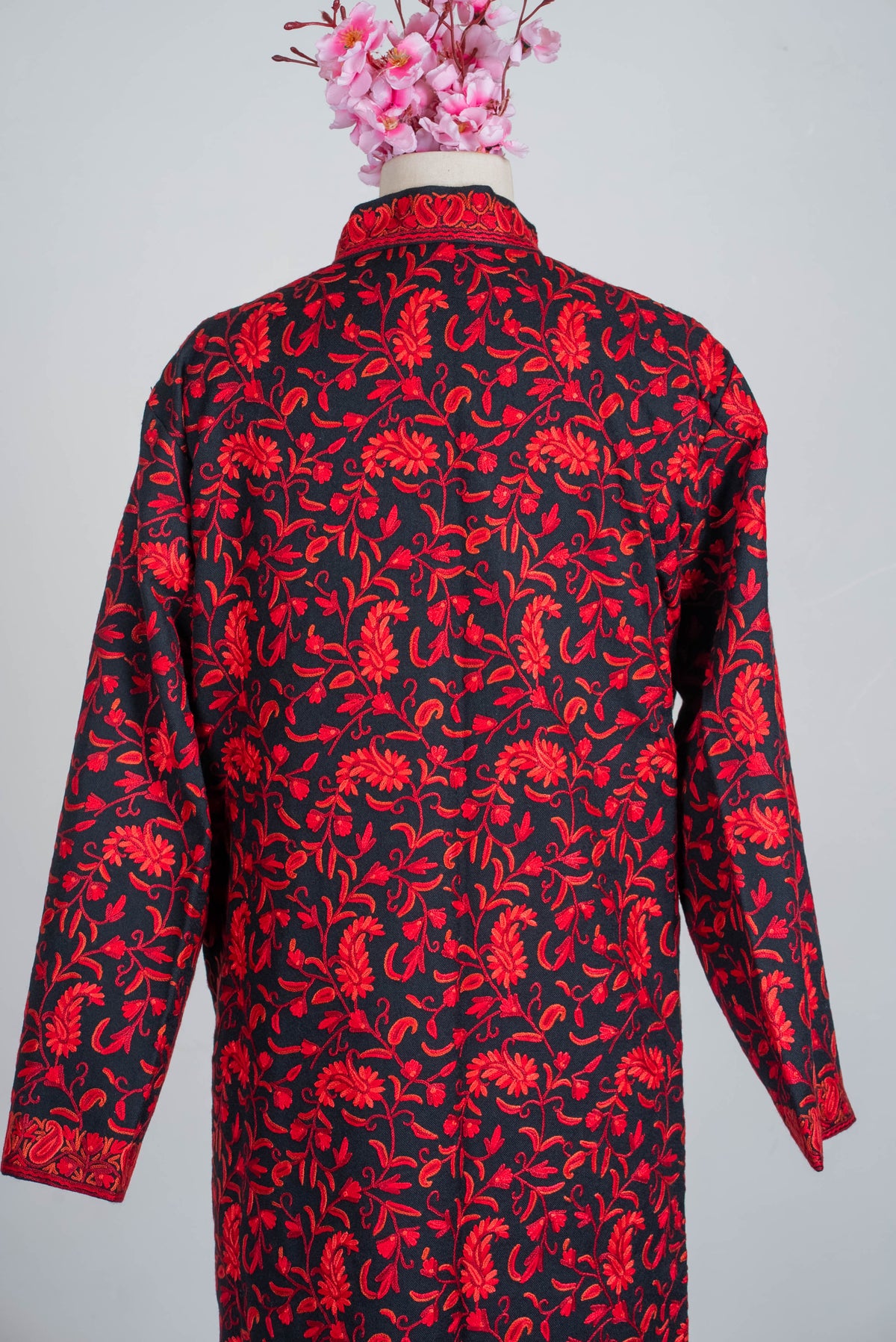 Scarlet Vine Aari Hand Embroidered Long Jacket