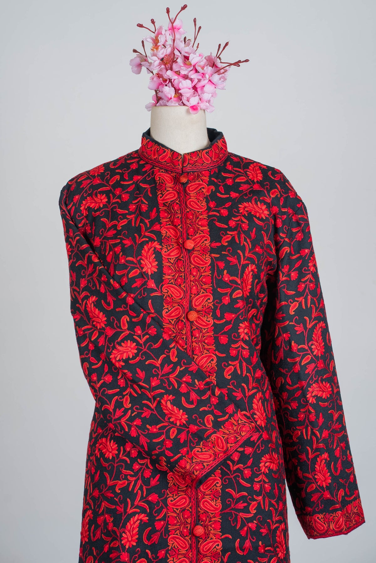 Scarlet Vine Aari Hand Embroidered Long Jacket