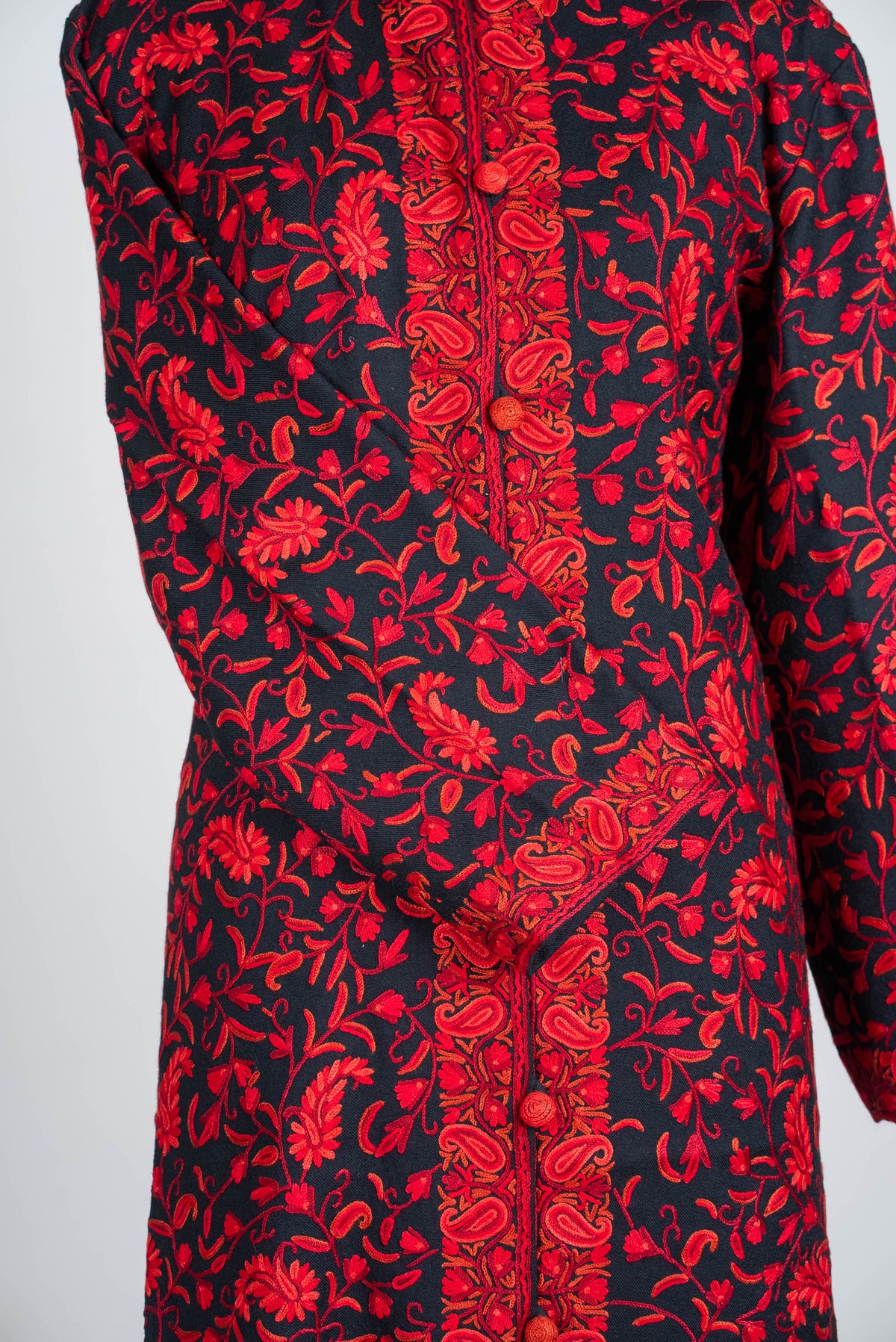 Scarlet Vine Aari Hand Embroidered Long Jacket