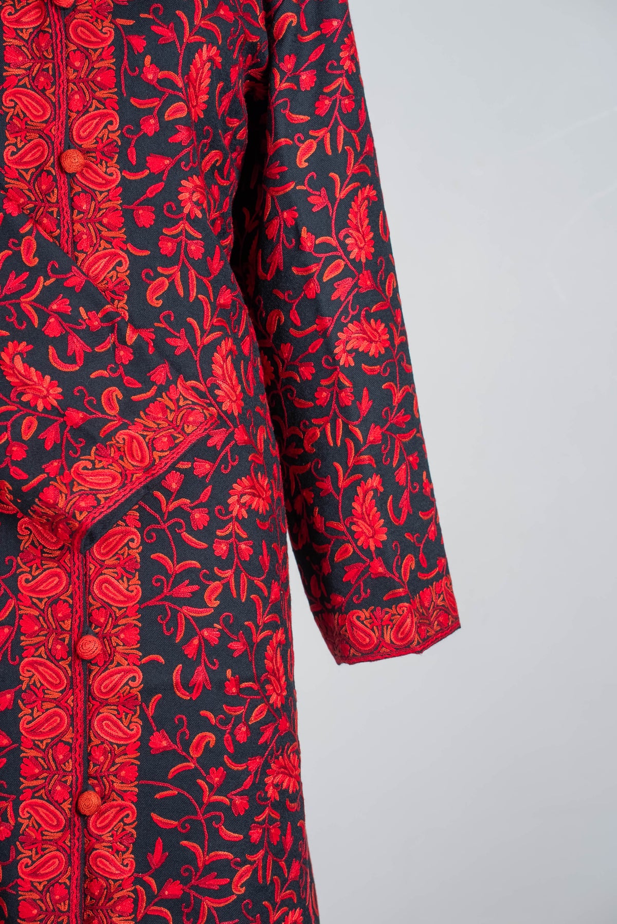 Scarlet Vine Aari Hand Embroidered Long Jacket
