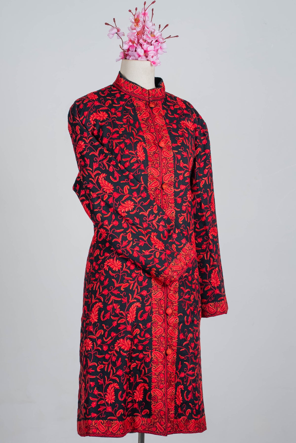 Scarlet Vine Aari Hand Embroidered Long Jacket