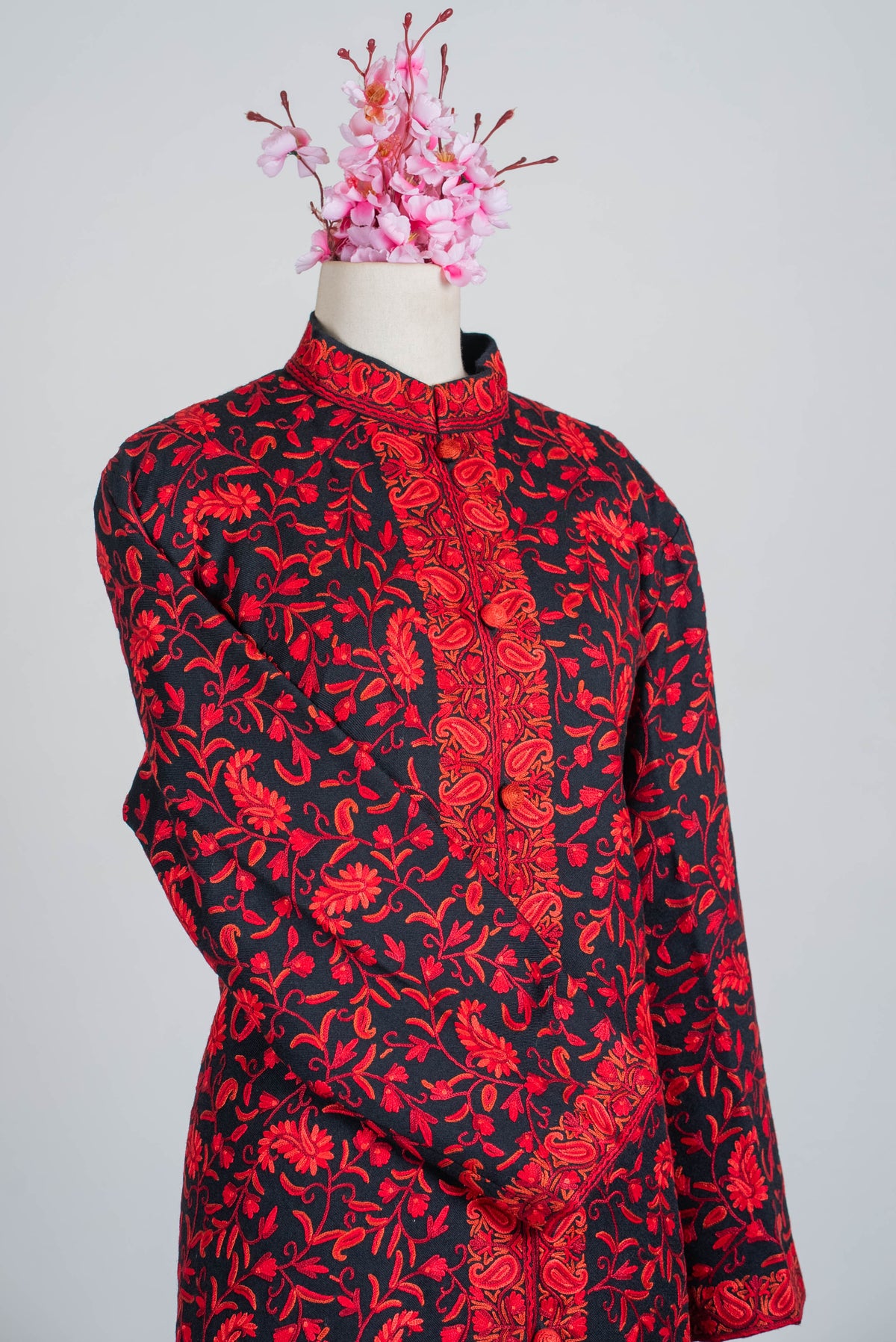 Scarlet Vine Aari Hand Embroidered Long Jacket
