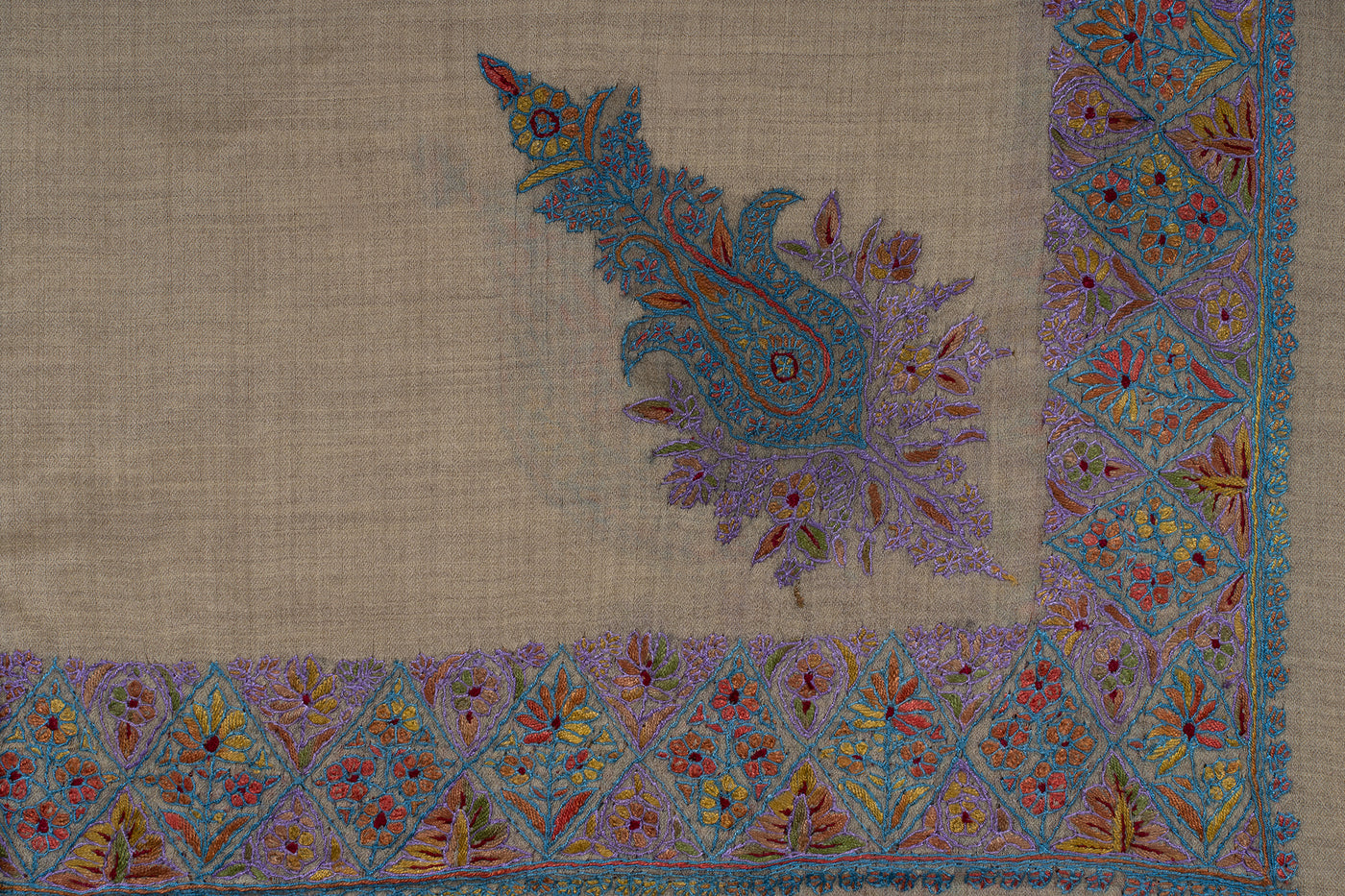 Lavender Mist Rumal — Sozni Hand Embroidered