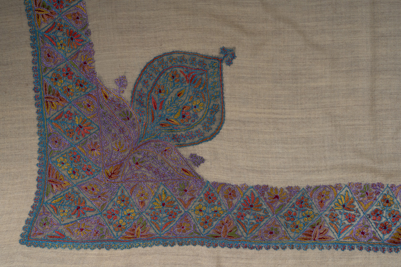 Lavender Mist Rumal — Sozni Hand Embroidered