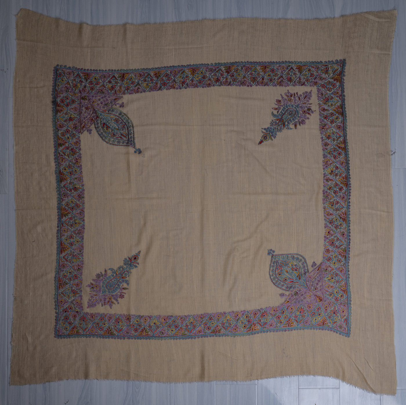 Lavender Mist Rumal — Sozni Hand Embroidered