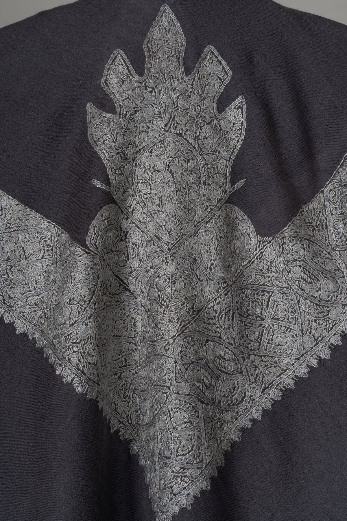 Slate Frost Rumal — Sozni Hand Embroidered