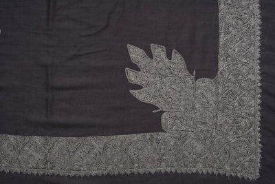 Slate Frost Rumal — Sozni Hand Embroidered