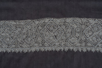 Slate Frost Rumal — Sozni Hand Embroidered
