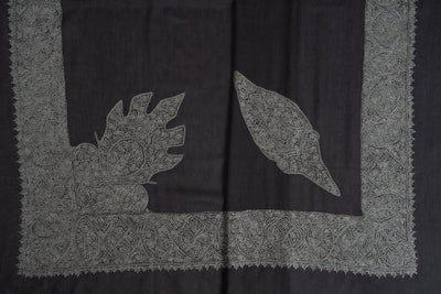 Slate Frost Rumal — Sozni Hand Embroidered