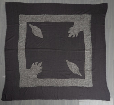 Slate Frost Rumal — Sozni Hand Embroidered
