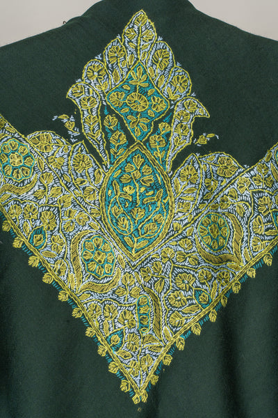 Emerald Dawn Rumal — Sozni Hand Embroidered