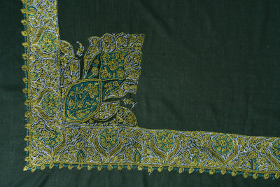 Emerald Dawn Rumal — Sozni Hand Embroidered