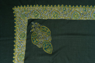 Emerald Dawn Rumal — Sozni Hand Embroidered