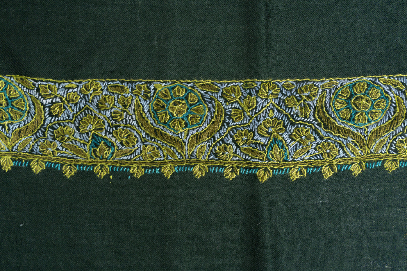 Emerald Dawn Rumal — Sozni Hand Embroidered