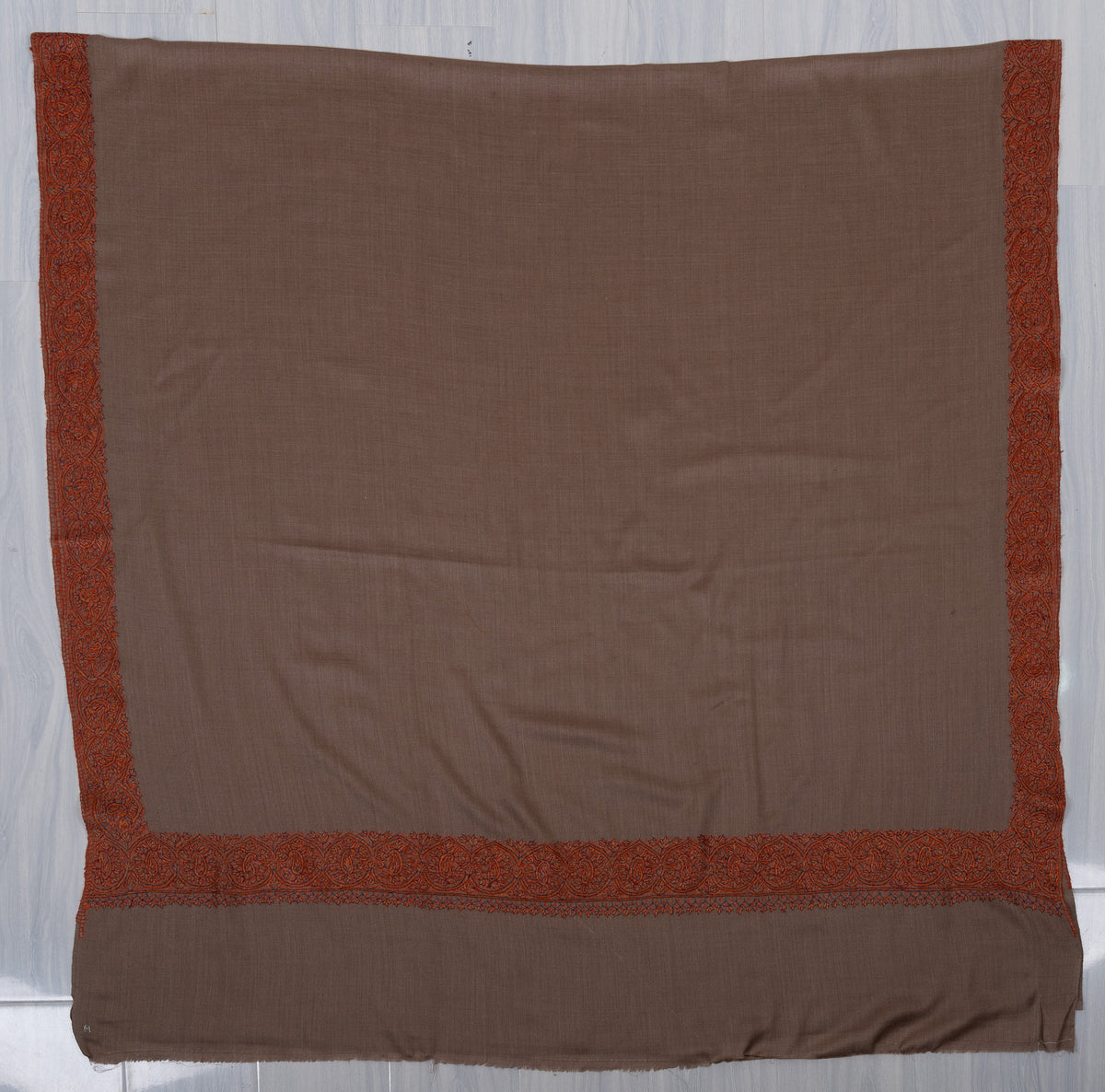 Cocoa Dusk 2.5 Yards Sozni Hand Embroidered Shawl