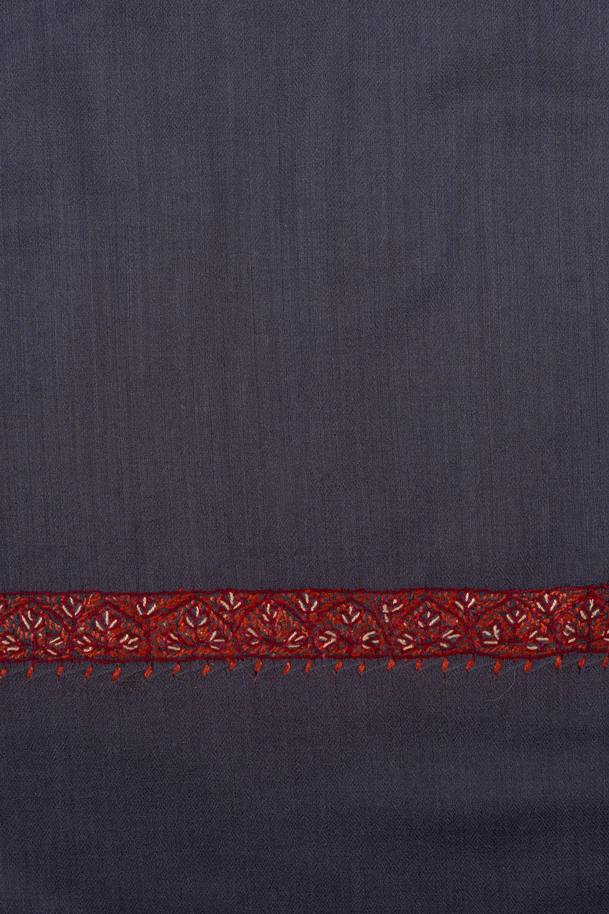 Smoky Plum 2.5 Yards Sozni Hand Embroidered Shawl
