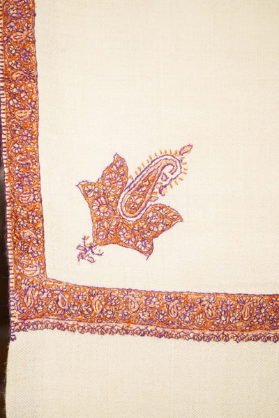 Pashmina Shawl with Sozni Embroidery at borders