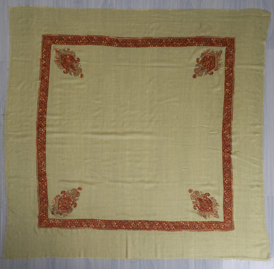 Sage Ember Rumal — Sozni Hand Embroidered