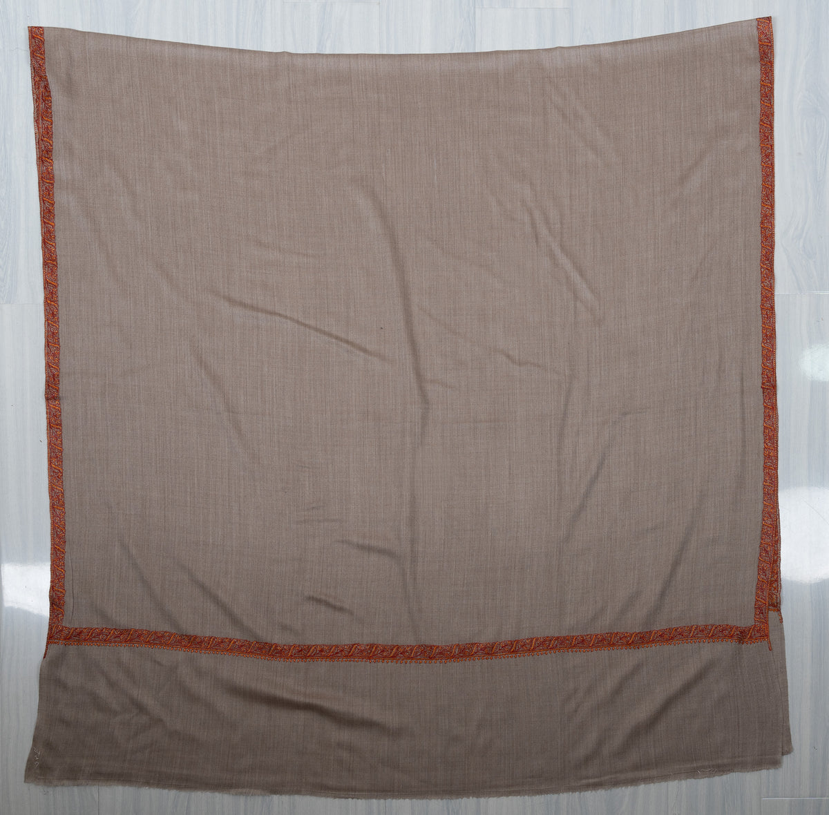Desert Sand 2.5 Yards Sozni Hand Embroidered Shawl