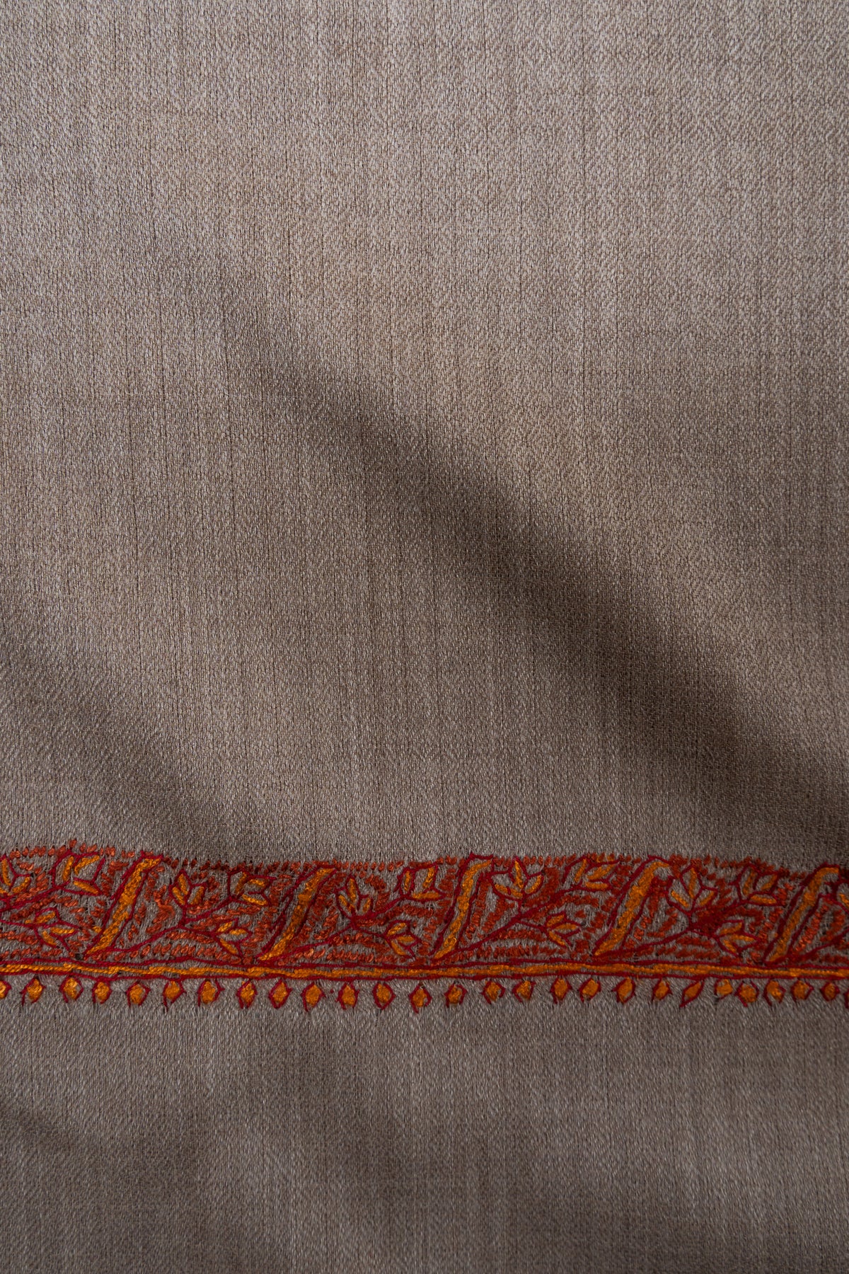 Desert Sand 2.5 Yards Sozni Hand Embroidered Shawl
