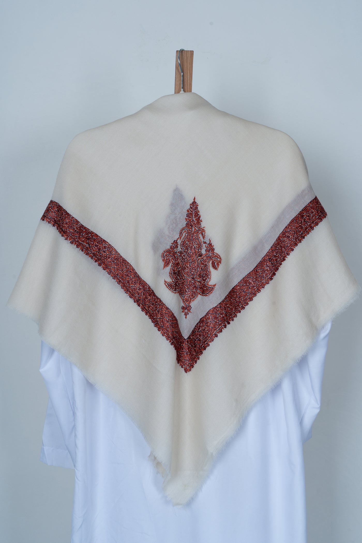 Pearl Ruby Rumal — Sozni Hand Embroidered
