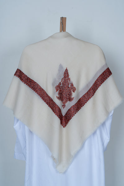 Pearl Ruby Rumal — Sozni Hand Embroidered