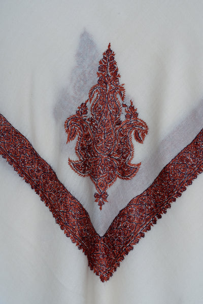 Pearl Ruby Rumal — Sozni Hand Embroidered