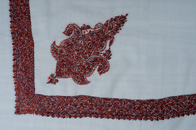 Pearl Ruby Rumal — Sozni Hand Embroidered