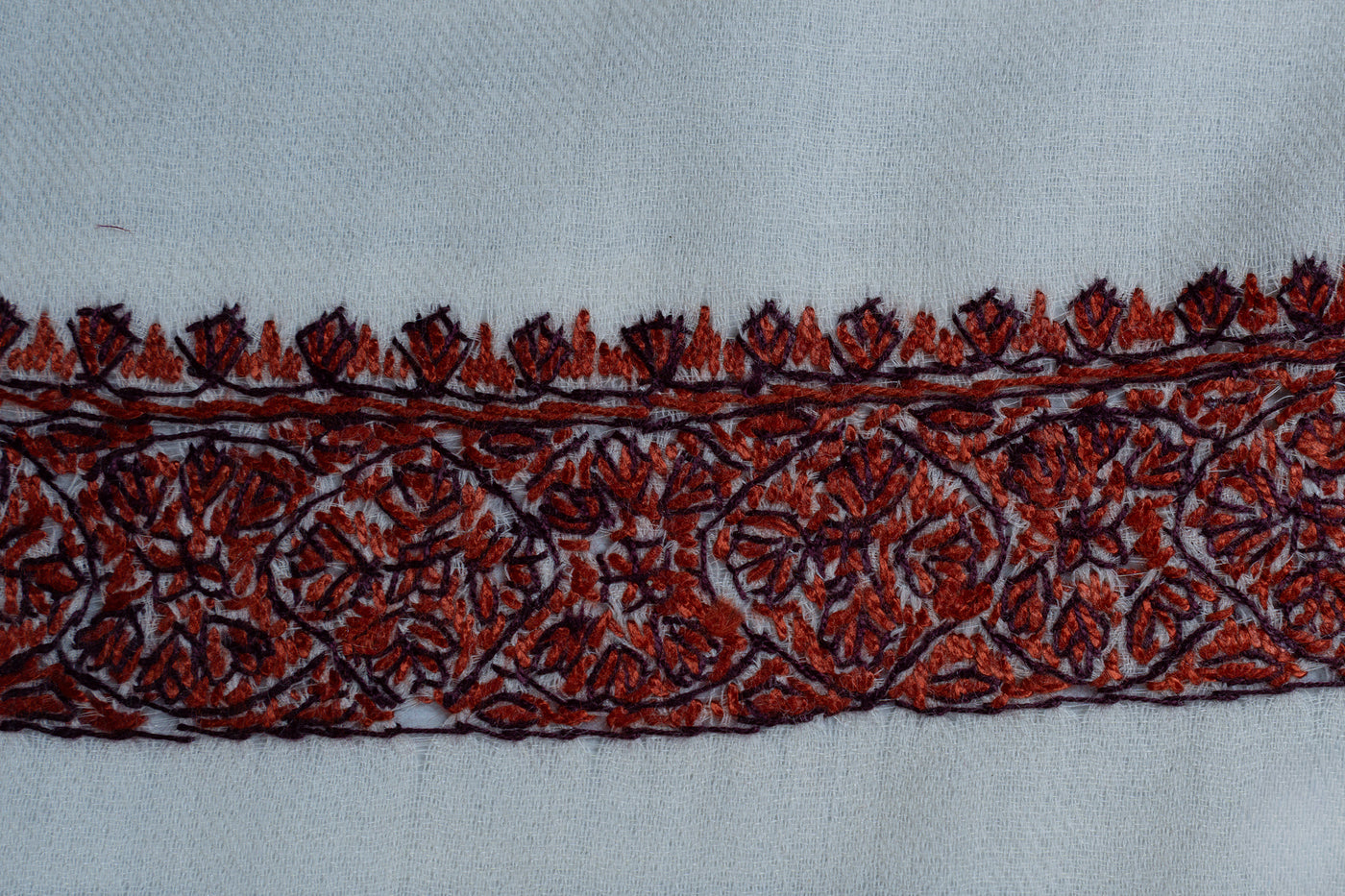 Pearl Ruby Rumal — Sozni Hand Embroidered
