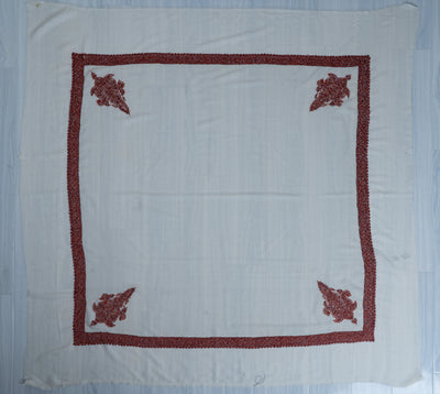 Pearl Ruby Rumal — Sozni Hand Embroidered
