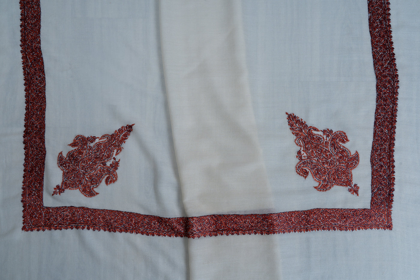 Pearl Ruby Rumal — Sozni Hand Embroidered