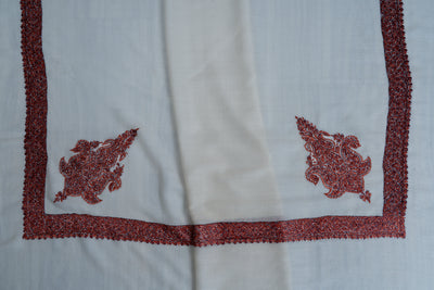Pearl Ruby Rumal — Sozni Hand Embroidered