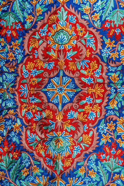 Hand Aari Embroidered chain stitch rug 3ft x 5ft (91cm x 152.4 cm)