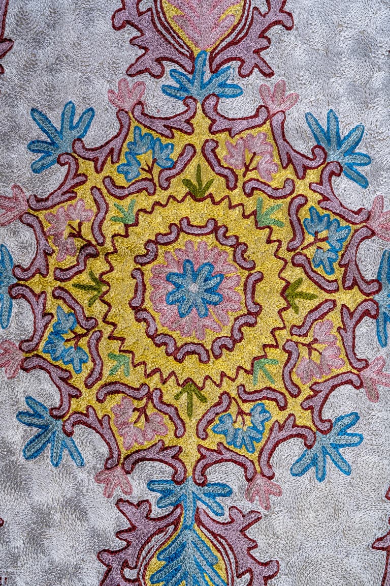 Hand Aari Embroidered chain stitch rug 3ft x 2ft (91cm x 61cm)