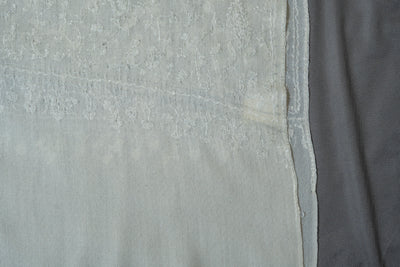 Ivory Whisper Hand-Embroidered Sozni Merino Wool Shawl