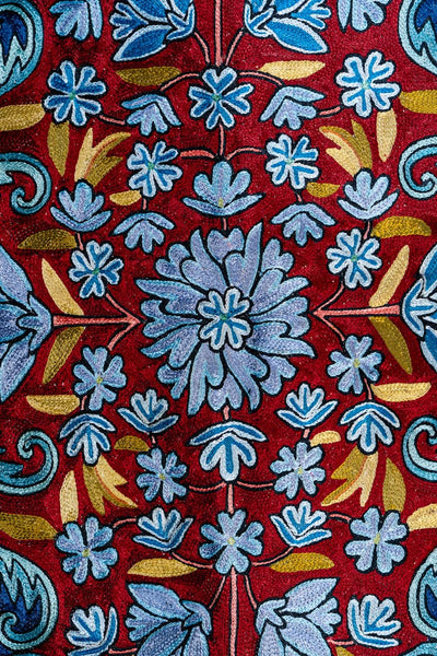 Hand Aari Embroidered chain stitch rug 3ft x 5ft (91cm x 152.4cm)