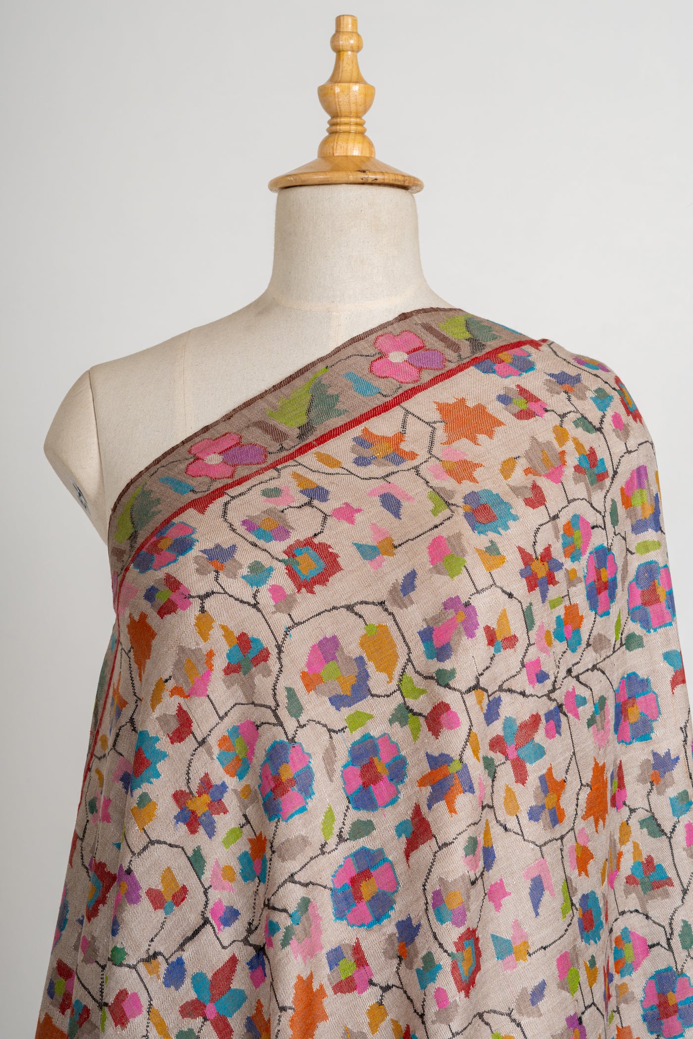 Blush Harmony Pure Pashmina with Kani Floral Artistry